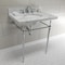 Fauceture KVPB3022M81 30" Console Sink with Brass Legs (8-Inch, 3 Hole), Marble White/Polished Chrome KVPB3022M81 - alternate 6